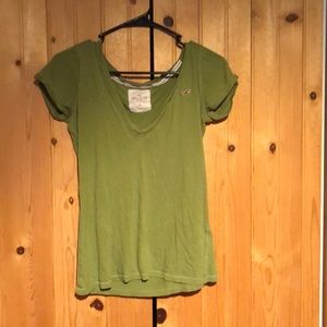 Green hollister V-neck